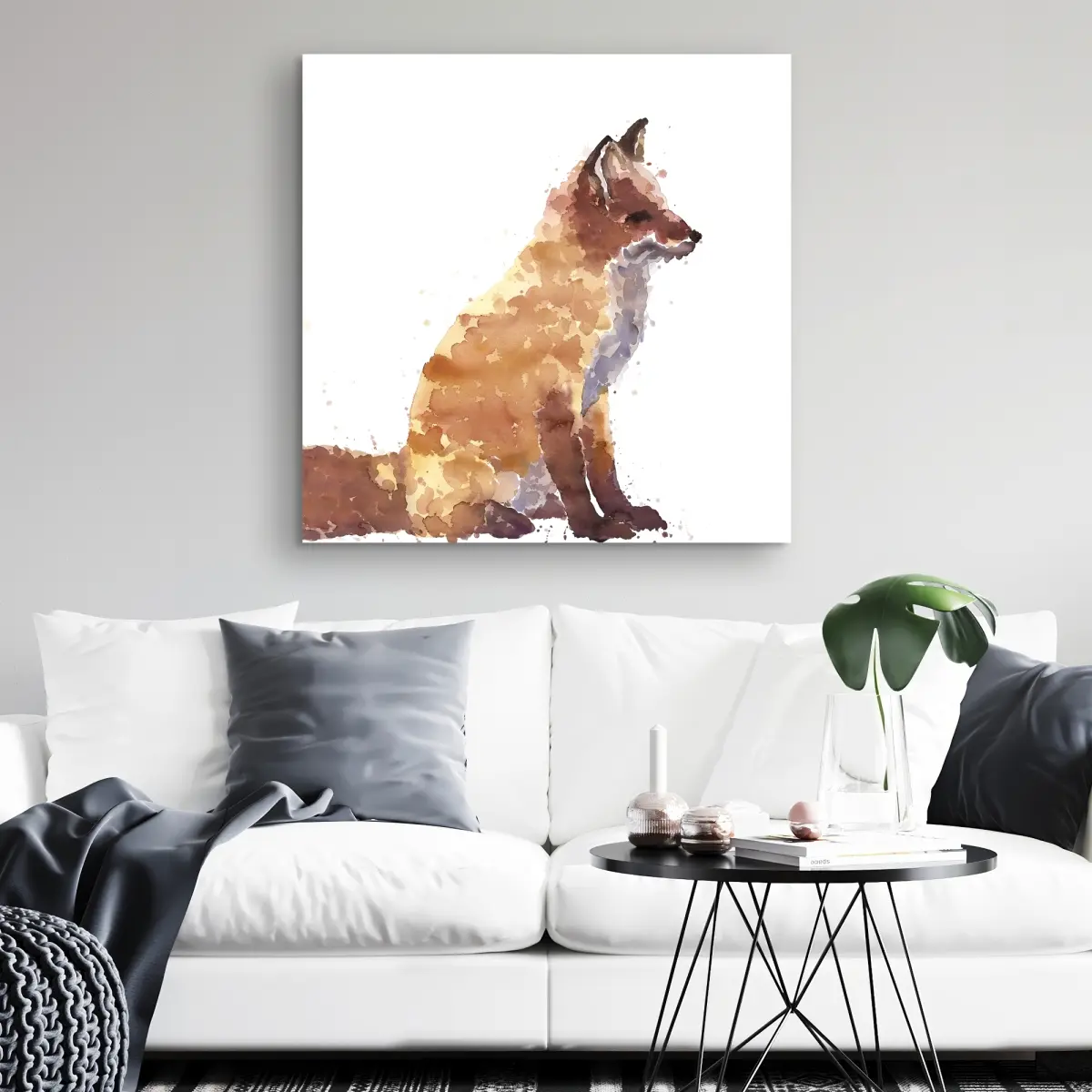 360 stand Red Fox Wall Artwork - 32x32 in. Artistic Scandinavian Nature Wildlife Photo, Landscape-Inspired Home Decor, Room Poster & Print, Ideal Home Supplies Gift, Decoration, Adventure, Animal Artwork Prints, High Def, Decor Inspo, 32" X 32", Bedroom
