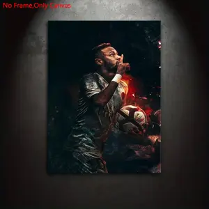 1 piece/set frameless canvas painting print poster, surrealism style art, Neymar Jr. signature move, a perfect gift for football culture enthusiasts, ideal gift for bedroom, living room, dorm hallway, kitchen, mural, wall decoration, room decoration