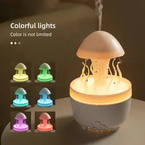 Rotating Raindrop Aromatherapy Machine for Home Use, Colorful Night Light, Desktop Mushroom Water Grass Air Humidifier, Aromatic Remote Control