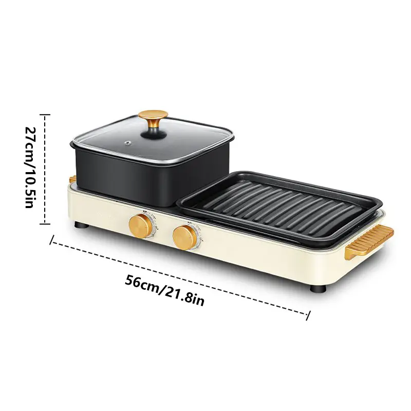 AORAN 1500W frying and boiling pot can be used to fry steak, fry eggs, and boil milk. It fully meets the needs of grilling and boiling soup at the same time.