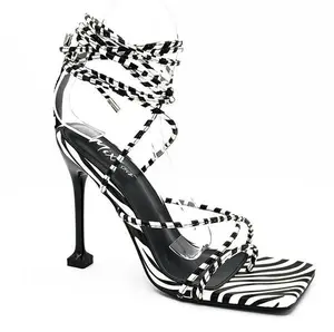 Tied Up Heels- Zebra
