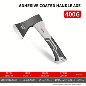 OUDISI Heavy Duty Forged Steel Head and Shock Absorbing Handle Camping Axe - Ergonomic Non-Slip Handle Survival Tool, Lightweight and Durable Design, Suitable for Wood Chopping, Bushcraft, Yard Work, and Emergency Preparedness