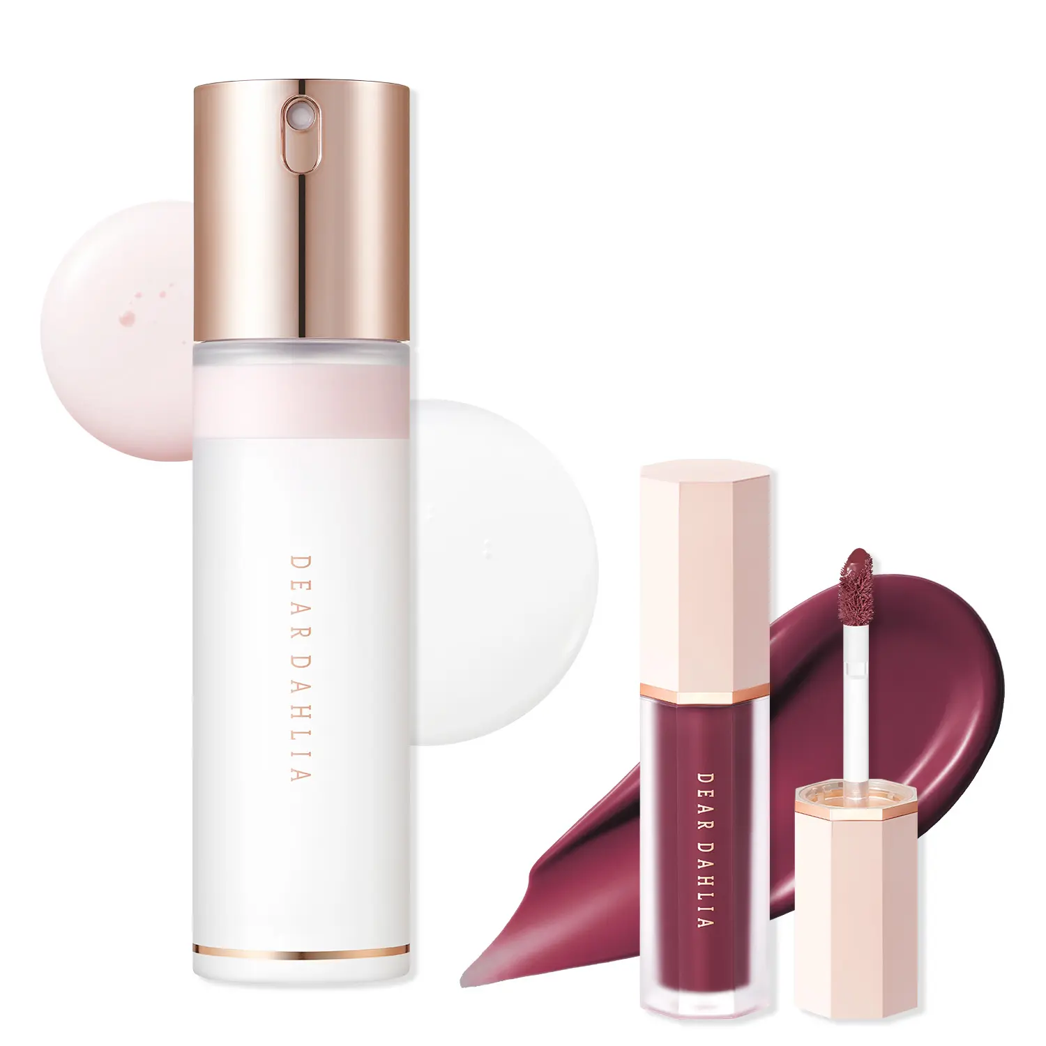 DEARDAHLIA Liquid Blush & Cream Mist Set - High-Pigment Dewy Cheek Color & Face Mist with Centella, Cyclopentasiloxane & Caprylic/Capric Triglyceride, Glycerin, Dear Dahlia, Makeup, Vegan, Soft Glam, Flower