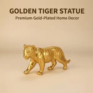 Tiger Figurine, Luxurious Animal Sculpture, Symbol of Power Home Decor, Perfect for Living Room and Office Space