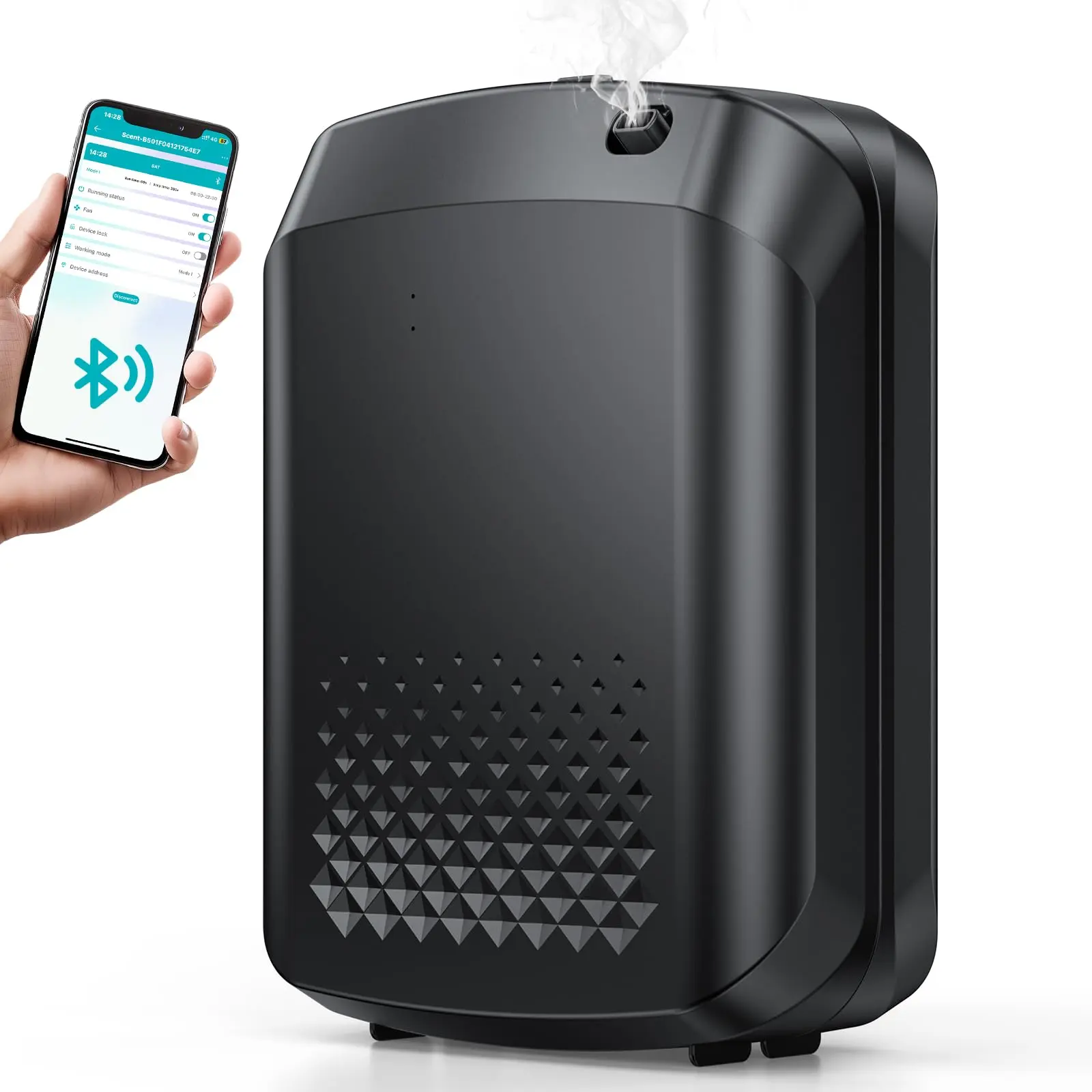 XEITIN Smart Waterless Aromatherapy Machine - 400ml Cold Air Scent Diffuser, 3000 Sq.Ft Coverage, Bluetooth App Control with Sync & Spray Time Setting, No-Noise Wall Mount, Adjustable Flow Rate, Essential Oil Compatible for Large Homes, Gift for Mom, App,