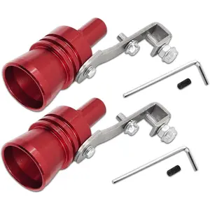 New Upgrade Car Turbo Whistle, Turbo Sound Whistle Exhaust Muffler, XL Size Aluminum Alloy Universal Turbo Sound Exhaust Muffler Pipe Whistle Car Roar Maker (Red)