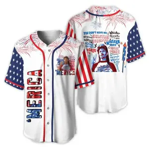Merica Inspired Baseball Jersey Funny Patriotic Fourth of July Shirt
