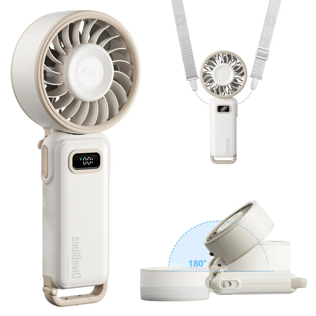 Ocoopa&DiveBlues Handheld Portable Turbo Mini Fan 3600mAh USB Rechargeable 100 Speeds 15 Hours Battery Air Turbo Tech for Travel Outdoor Activities High Power Fan Powerful Fan Multifunction Fan Adjustable Cooling Fan summerwins,summerwins