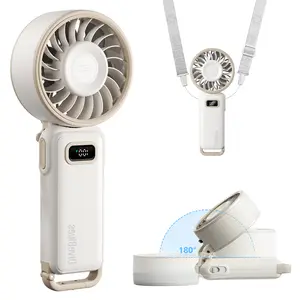 Diveblues Handheld Portable Turbo Mini Fan 3600mAh USB Rechargeable 100 Speeds 15 Hours Battery Air Turbo Tech for Travel Outdoor Activities High Power Fan Powerful Fan Multifunction Fan Adjustable Cooling Fan