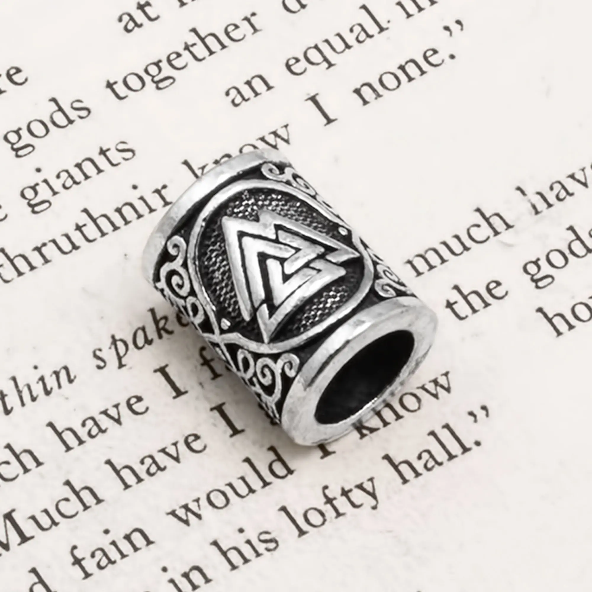 Viking Valknut Beard Hair Jewelry Bead