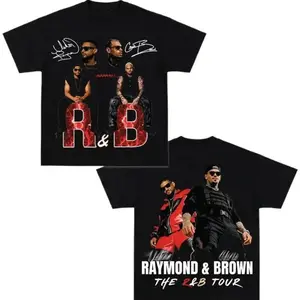 Graphic T-Shirt Raymond & Brown Viral Graphic Tee, Premium Music Tee, Urban Soul Streetwear, Retro Hip Hop Vintage R&B Concert Merch Duo Fan Shirt, Oversized Unisex Crewneck, Casual Short Sleeve, Gift for R&B Lovers, Tour Inspired, TikTok Viral