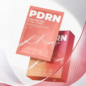 4-Piece Pdrn Salmon Mask, Hydrating, Hydrate and Moisturizing, Reduces Fine Lines, Brightens Skin Tone, Collagen Hydrogel Semi-Transparent Mask