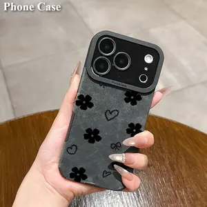 Matte Black Bloom Vibe Pattern Phone Case For IPhone 17/17Air/17Pro/17Promax/16/16E/16Plus/16Pro/16Promax/15/15Plus/15Pro/15Promax/14/14Plus/14Pro/14Promax/13/13Pro/13Promax/12/12Pro/12Promax/11/11Pro/11Promax/X/XR/XSmax, Matte Finish