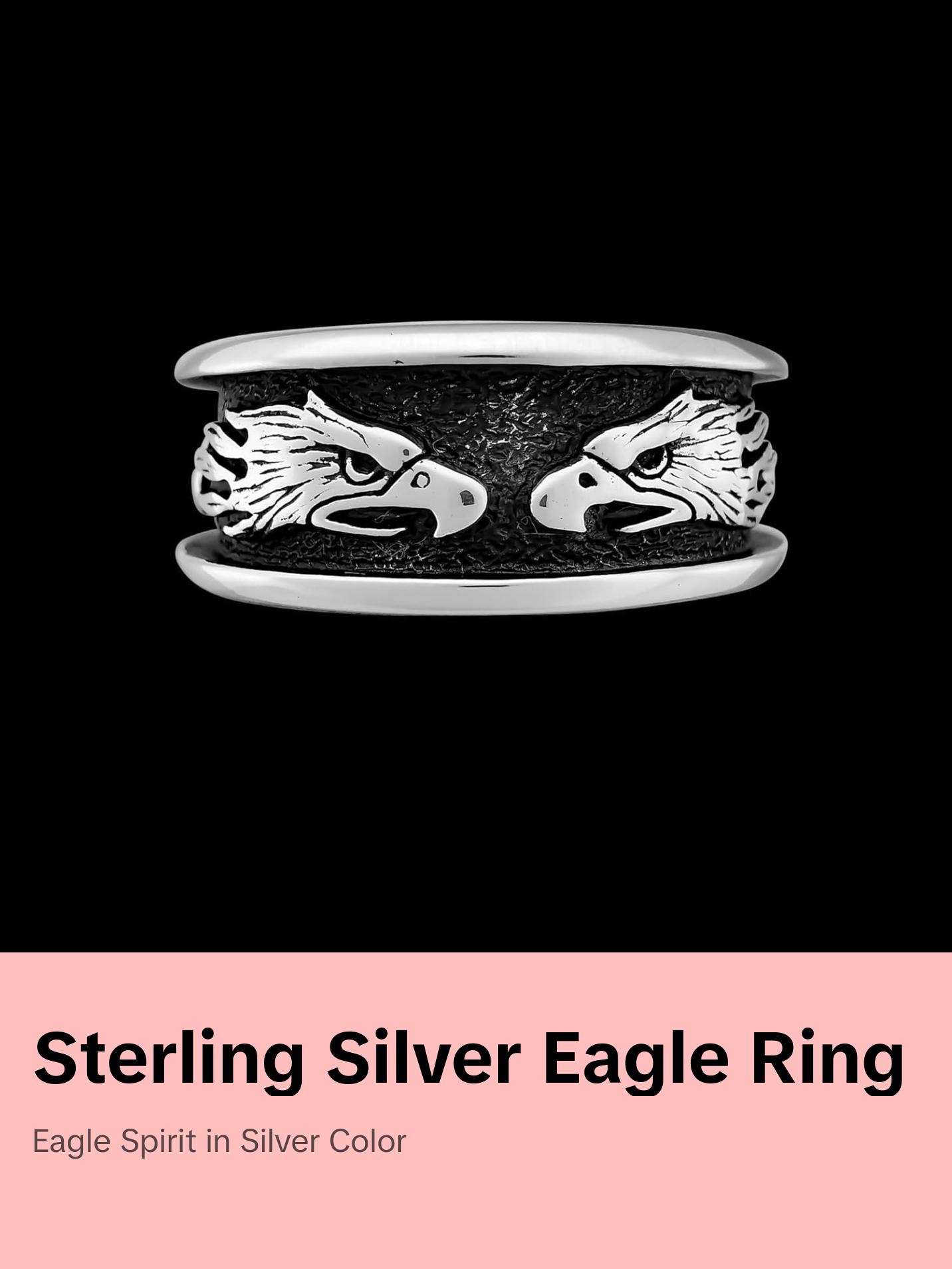 Sterling Silver Freedom Eagle Ring
