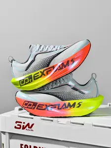 High-Performance Gradient Carbon Board Running Shoes, Men's High-Rebound Shock-Absorbing Sports Sneakers, Breathable Mesh Casual Footwear