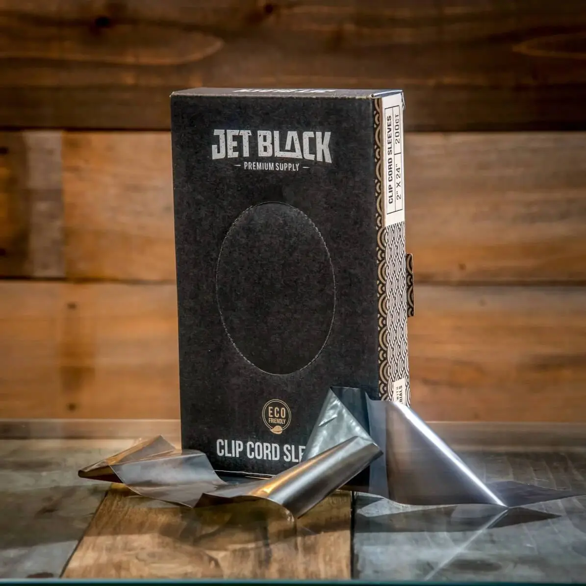 Jet Black Supply - Eco-Friendly Clip Cord Sleeves - 2x24" (Pack of 200)
