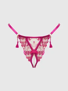 NOVA BLACKLIGHT LACE CROTCHLESS PEARL G-STRING