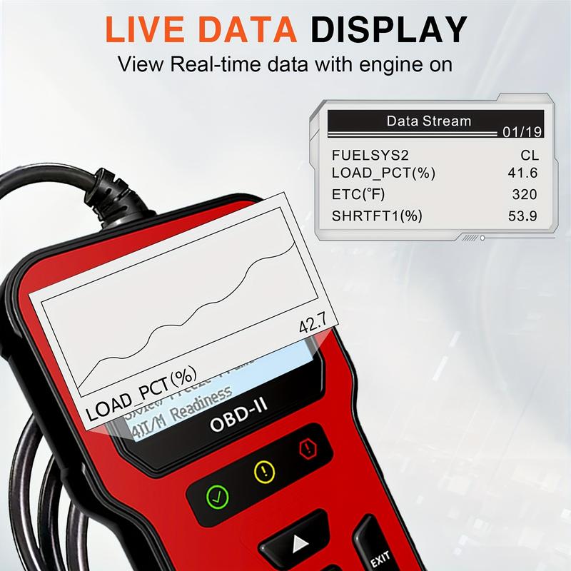 Eobd Car Diagnostic tool-Auto repair-Enhanced Engine Fault Code Reader and Resetter, Suitable for Mode 6/Mode 8 Vehicles Produced After 1996, No Battery Required
