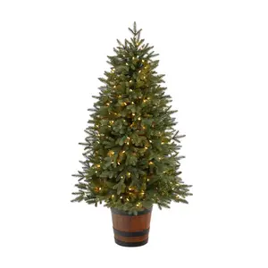 Nearly Natural 5' Pre-Lit Porch Christmas Tree w/200 lights