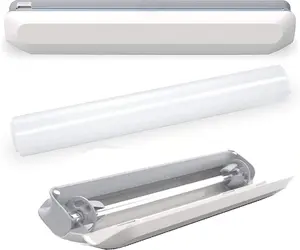 Plastic Wrap Dispenser with Slide Cutter - Reusable Cling Film Dispenser, Includes 1 Roll Plastic Food Wrap, Kitchen Utensils