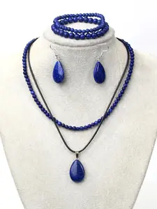 Boho Style Beaded Jewelry Set, Vintage Trendy Pendant Necklace & Dangle Earrings & Bracelet, Fashion Accessories for Women & Men