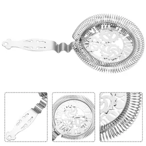 Stainless Steel Ice Filter, Cocktail Strainer, Mixing Sieve, Ice Separator, Bar Accessories, Durable and Easy to Clean