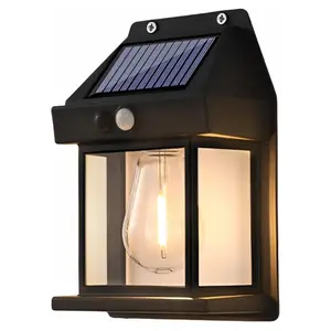 Solar Wall Light Outdoor Porch Lamp, Solar Lantern, 3 Modes Human Motion Sensor, Waterproof LED Security Light, Garden Fence Decoration, Solar Fence Lights