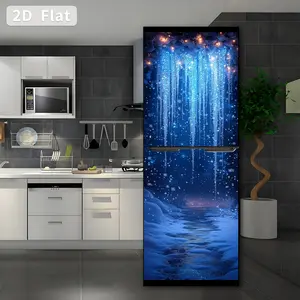 Self-Adhesive Refrigerator Stickers, 30x180cm PVC Kitchen Decor, Removable DIY Home Decoration, Winter Wonderland Design, Decorative Wall Sticker