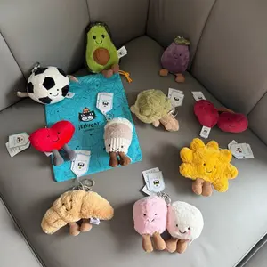 Multi Color Style - Soft and Mini-Sized Stuffed Keychain, Cute Animal Food Plushie, Fun Gift Idea for Kids, Birthdays, and Collectors, Keychain Toy