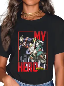 100% Cotton My Hero Academia All Might Deku and Bakugo Anime T-Shirt