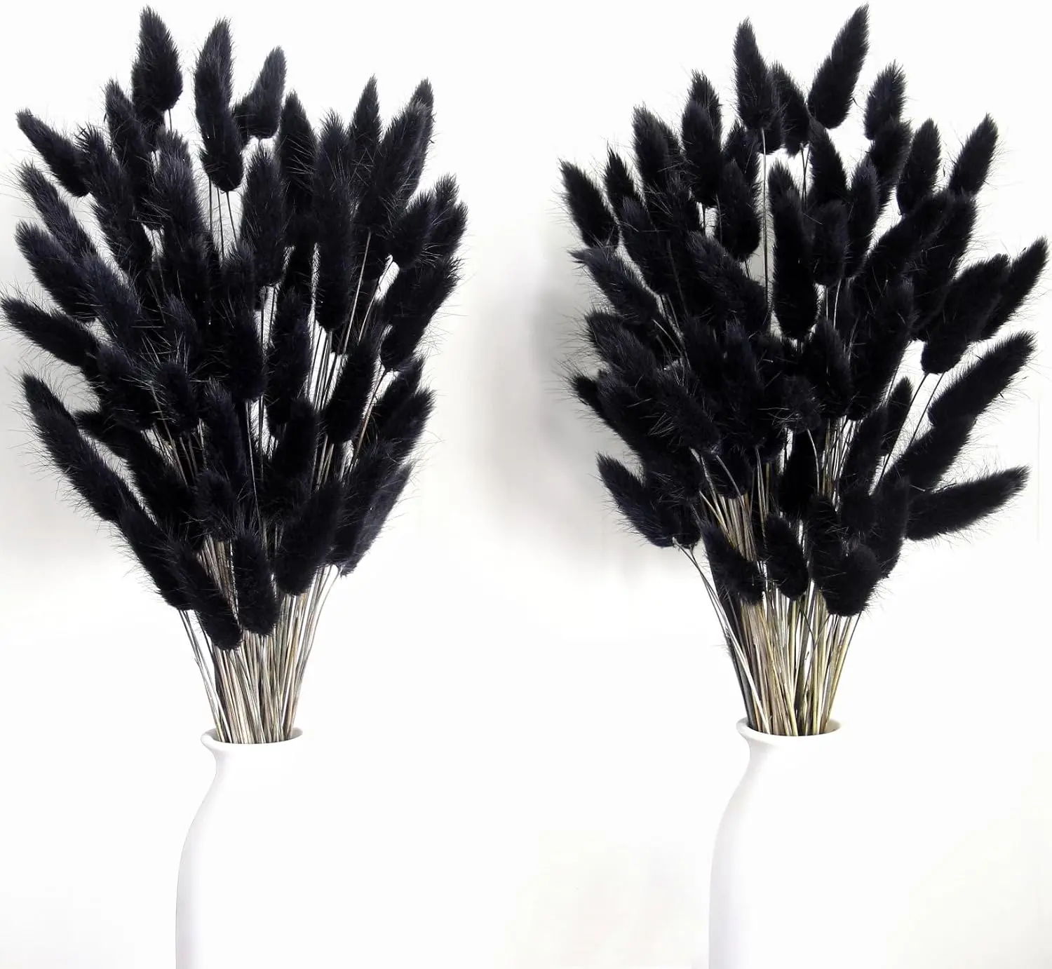 115 count Black Pampas Grass Bouquet, Boho Table Decor, Black Bunny Tails Dried , Dried Pampas Grass for Weddings, Home Decor, Rustic Parties, and  Shower Decorations