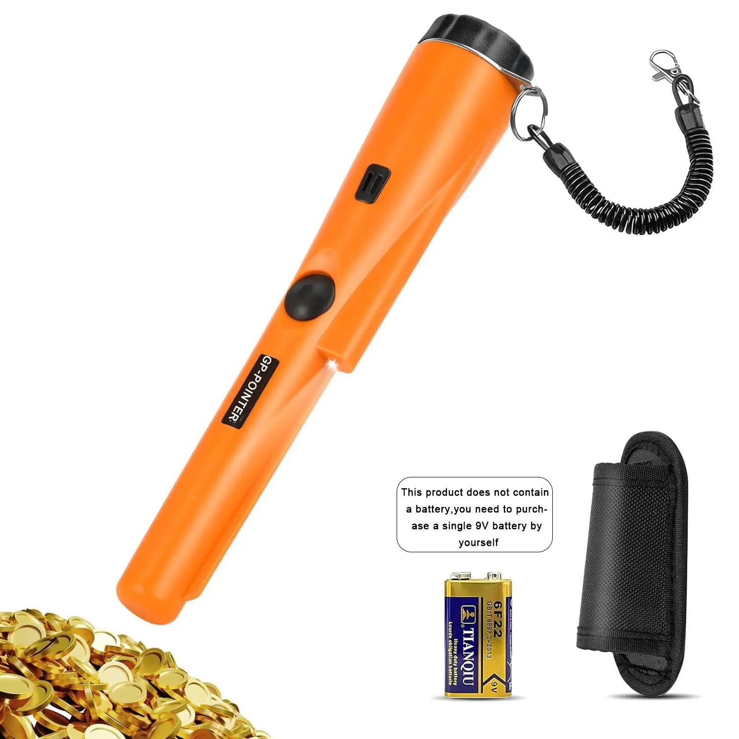 Waterproof Handheld Portable Metal Detector, Professional 360 Degree Search Treasure Finder, High Sensitivity Precise Positioning Detector Probe