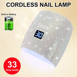 UV LED Nail Lamp Cordless, 66W Rechargeable UV Light for Gel Nails, Professional Gel Light Dryer with 5 Timers , Curing Lamp for Salon & Home