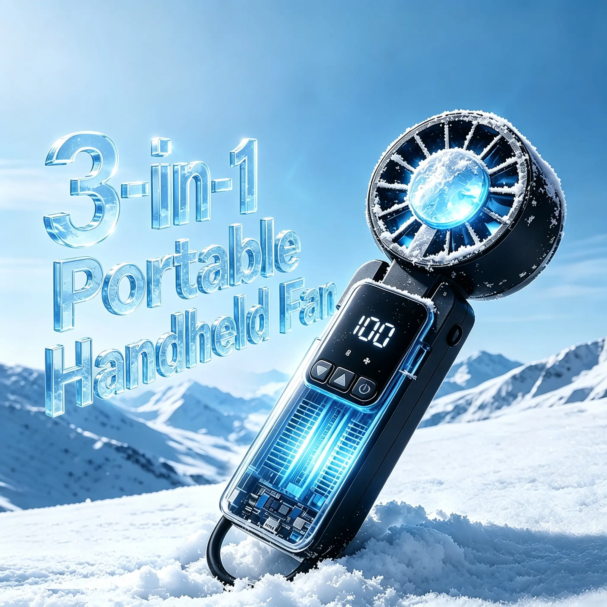 3-in-1 Handheld Fan 6000mAh, High Speed Foldable Fan with 199 Speeds, Rechargeable Mini Fan for Summer Travel, Outdoor, Vacation Essentials