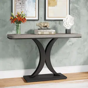 Tribesigns 40 Inch Console Table for Entryway, Narrow Rustic Hallway Accent Table with Geometric Base, Perfect for Living Room or Entrance
