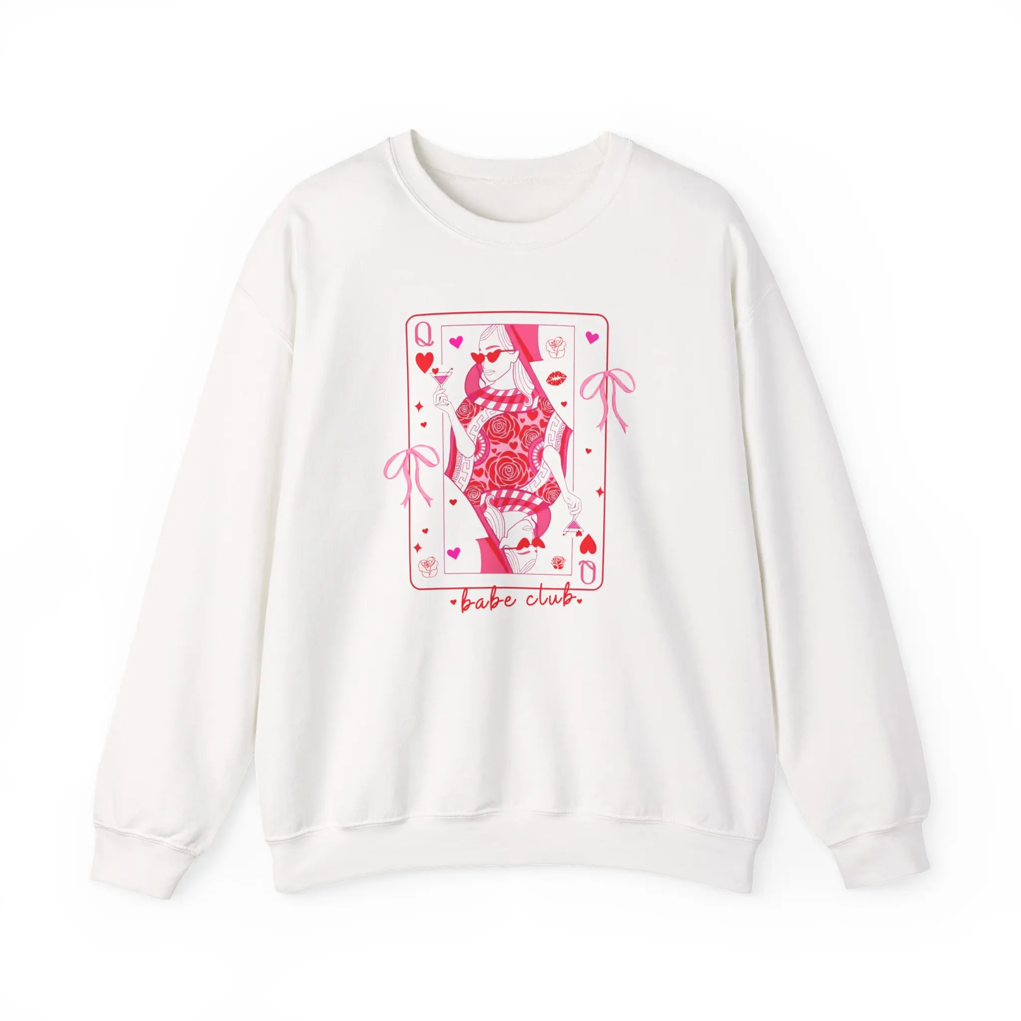 Queen of Hearts Valentine’s Sweatshirt, Vintage playing card Sweatshirt, Galentine Day Sweatshirt, Vintage Queen of Heart Crewneck, Preppy Love Valentines Day, Matching Galentine gang sweatshirt, gift for her, gift for girlfriend Valentine's