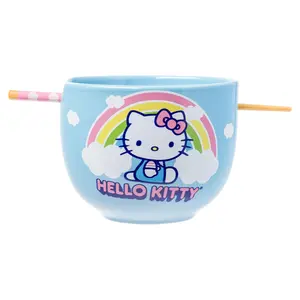 Hello Kitty Ceramic Ramen Bowl and Chopstick Set (Rainbow) Hello Kitty Ceramic Ramen Bowl and Chopstick Set (Rainbow)