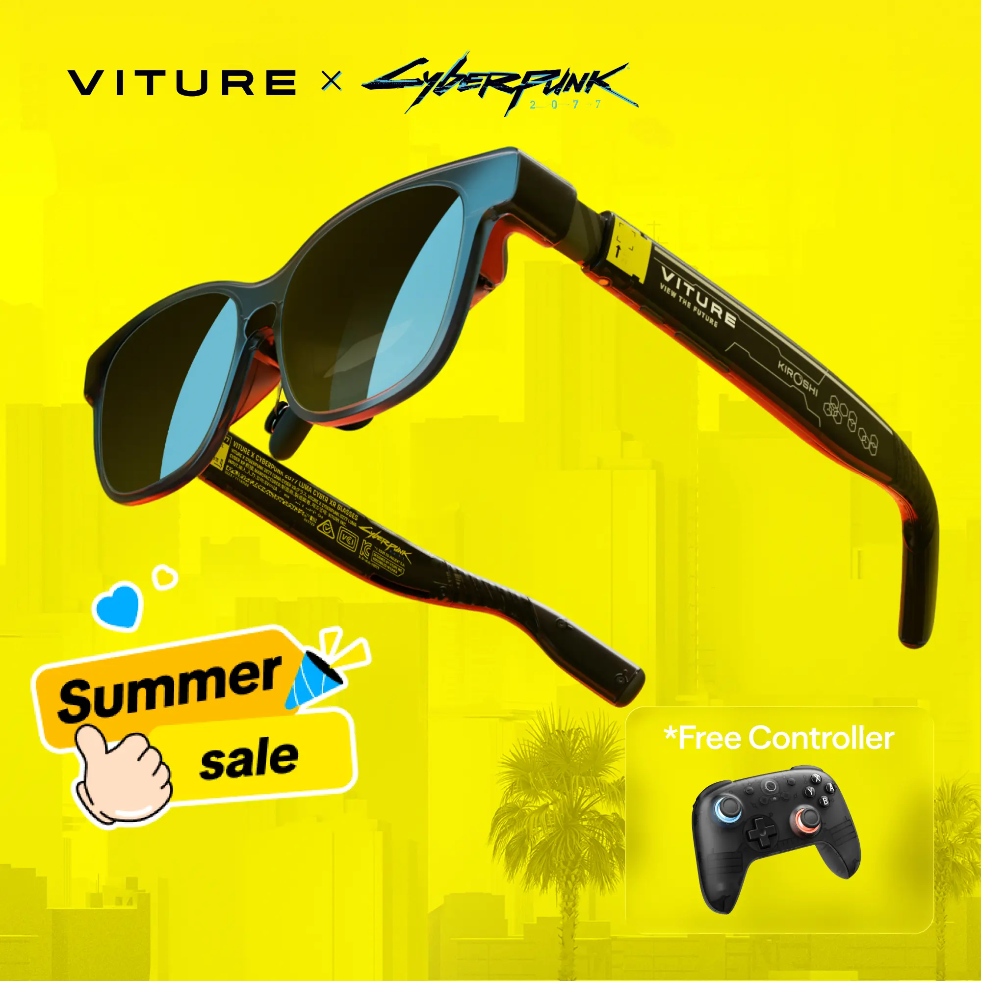 TikTok-Only VITURE Luma Cyber XR Glasses - Cyberpunk 2077 5th Anniversary Collector's Edition, Limited 10,000 Units, CD PROJEKT RED & VITURE Collaboration, for Switch PS5 PC Players