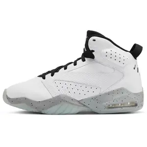 Jordan Lift Off Synthetic Leather Mid-Top Retro Basketball Shoes for Men in White and Gray with Cushioning, Slip-Resistance, and Durability