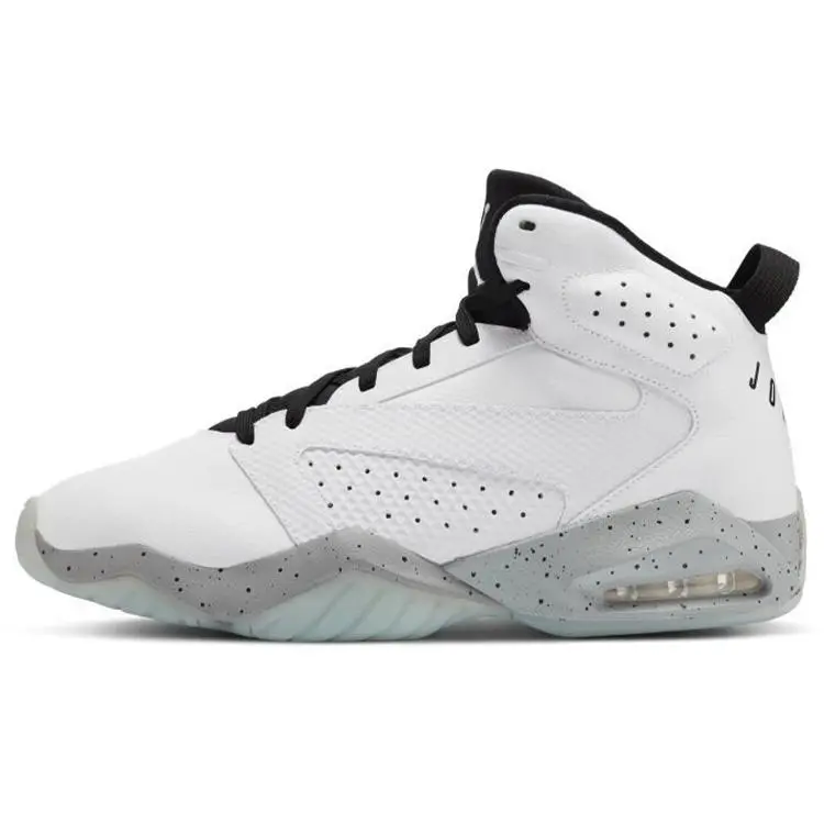 Men's Jordan Lift Off Synthetic Leather Mid-Top Retro Basketball Shoes - White & Gray, Cushioned, Slip-Resistant, Durable Casual Trainers
