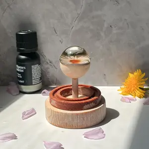 Handmade Wood Oil Diffuser with Real Daisy in Resin Aroma Flower