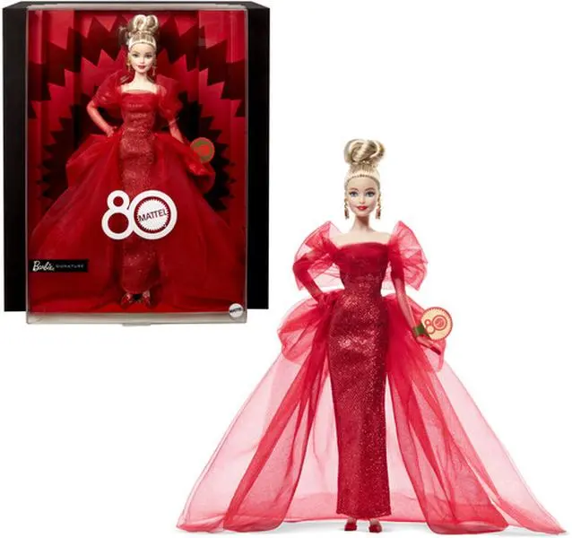 Barbie Signature Mattel 80th Anniversary Doll Blonde  [COLLECTIBLES] Paper Doll, Collectible