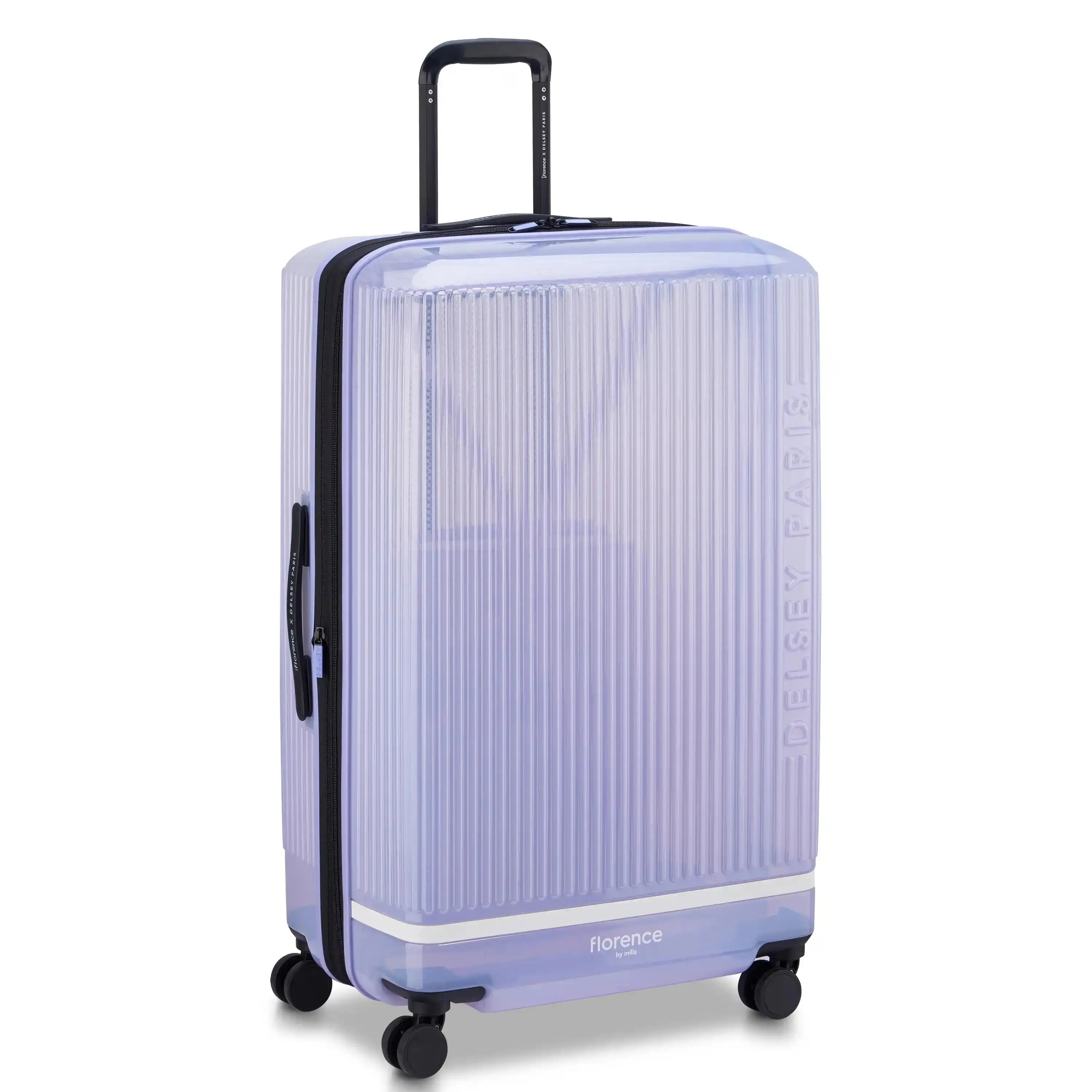 DELSEY Paris x Florence By Mills Gotta Glow Large Expandable Spinner Polycarbonate Carry-On Luggage, Abrasion-Resistant, High-Durability, Caster-Equipped, Handle-Equipped, Large-Capacity, Abrasion-Resistant Carry-On Luggage, High-Durability Carry-On Lugga