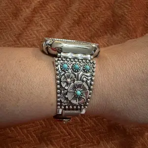 Vintage Turquoise Decor Watch Band, Fashionable Watch Strap for Women & Men, Trendy All-match & Exquisite Watch Strap for Birthday Gift
