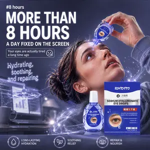 Sodium Hyaluronate Eye Drops - Instant Relief for Dry Eyes, Soothing Hydration & Repair for Screen Fatigue, Vitamin B6 & B12 Enriched,  All-Day Comfort
