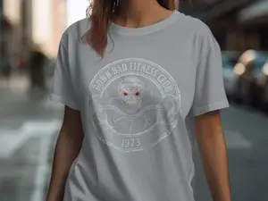 Down Bad Fitness Club T-Shirts, Skull Barbell Gym Shirt, Vintage Weightlifting Tee, Red Eyes Workout Top, Distressed Powerlifting Apparel