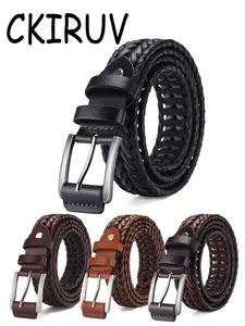 Men's Handmade Woven Belt, Textured Belt, Comfortable Touch, Fashion Trendy, Suitable for Various, Men's Waistband, 1pc