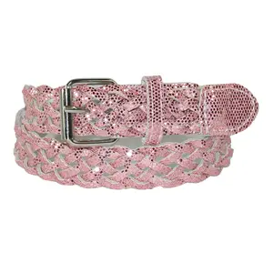 CTM Girls' 3/4 Inch Wide Metallic Braided Belt