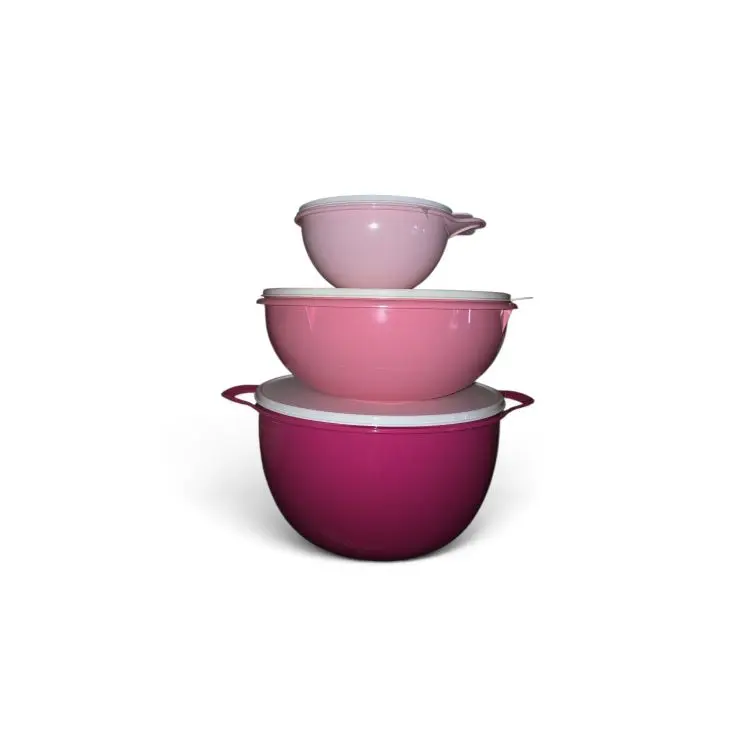 Tupperware Pink Bowl Set 2.5L 6.5L 10L - Perfect for Cooking and Serving