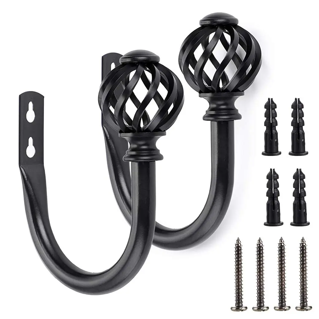 Curtain Holdbacks 2pcs, Curtain Tiebacks Wall Mounted Curtain Hooks Holders for Drapes